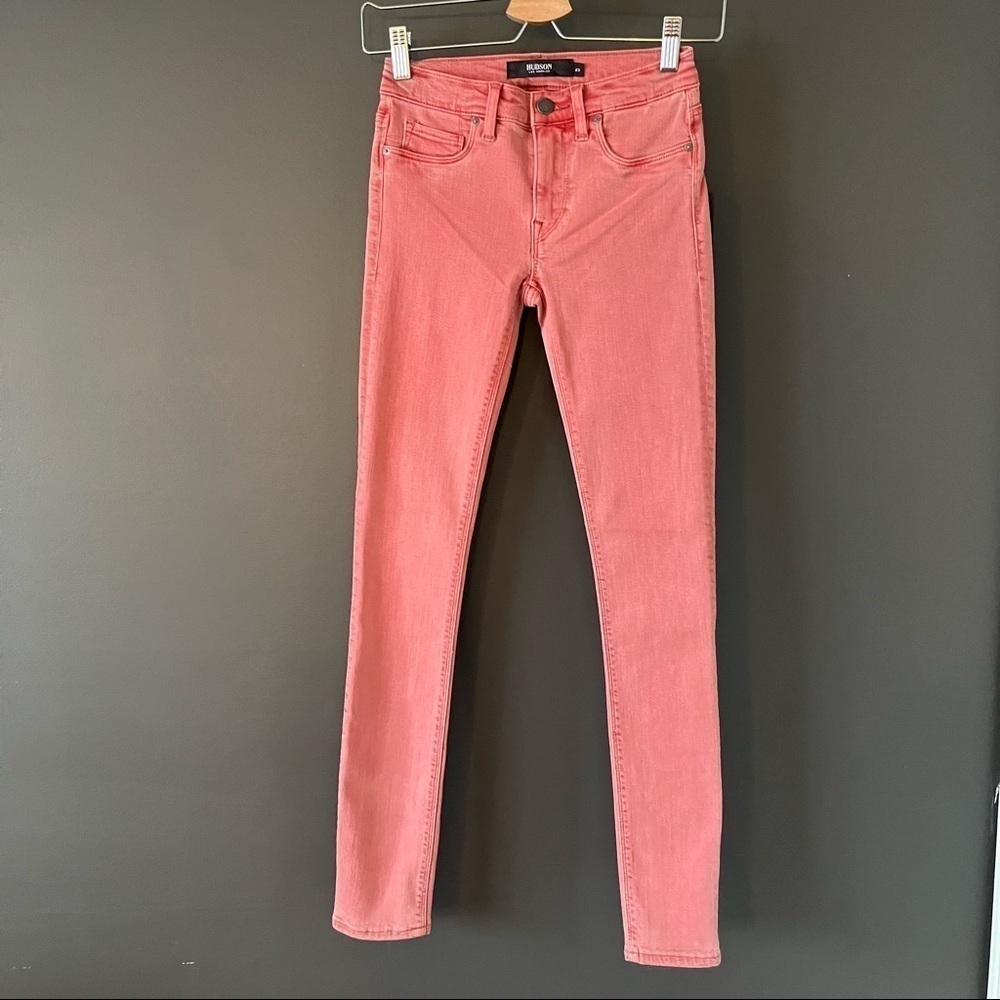 NWT Hudson Jeans Nico Mid Rise Super Skinny red Jeans - Picture 2 of 11